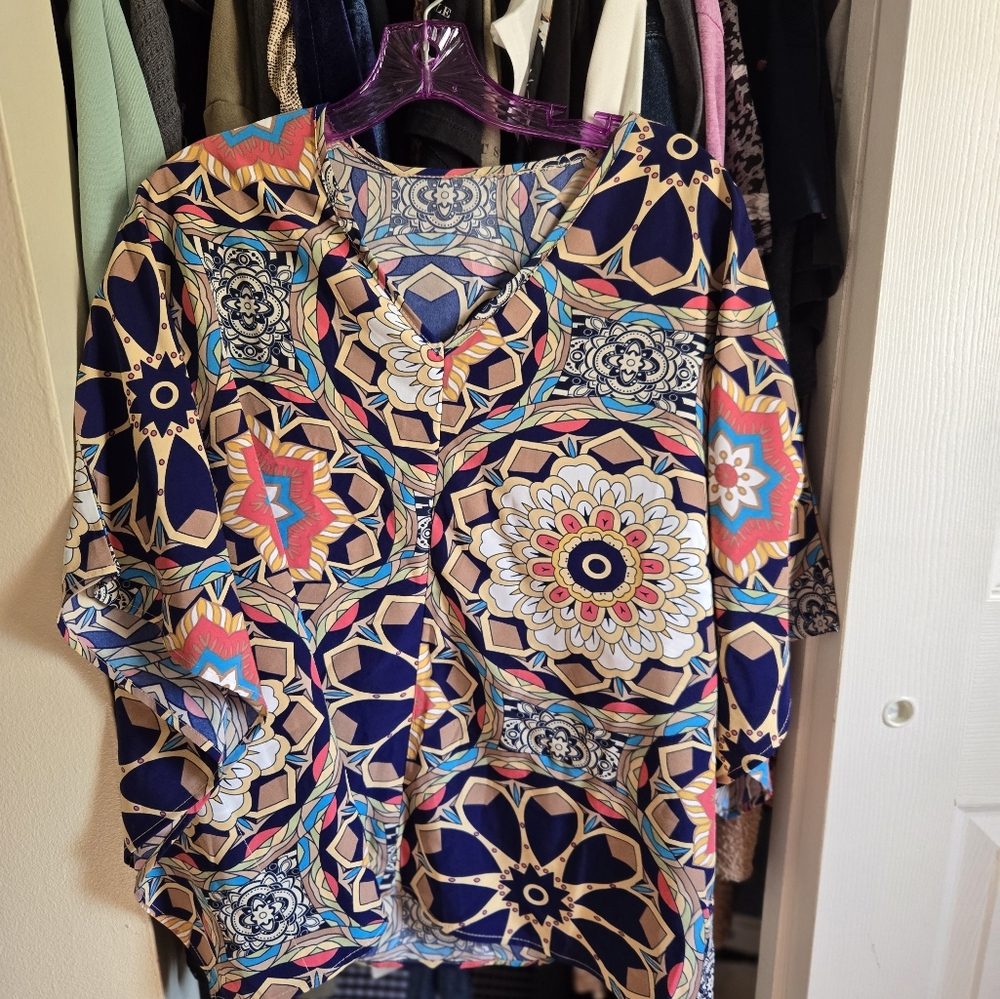 Colorful Geometric Patterned Dress